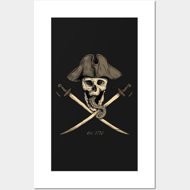 Black Flag Pirate Skull Wall Art by rudyfaber